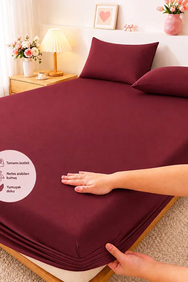 Cotton Fitted Sheet Set with Pillow