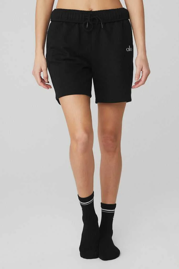 Alo Yoga Half-Crew Throwback Socks Black White | GSLDJ-8394