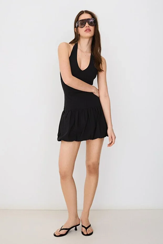 Bershka Bengal fabric balloon mini dress
