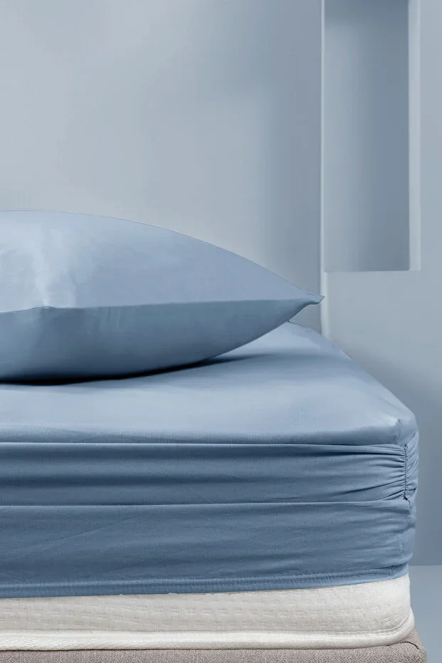 Noah Fitted Sheet - Indigo