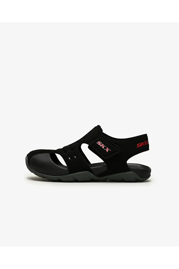 SKECHERS SIDE WAVE Big Kids Black Sandal 92330L BKCC