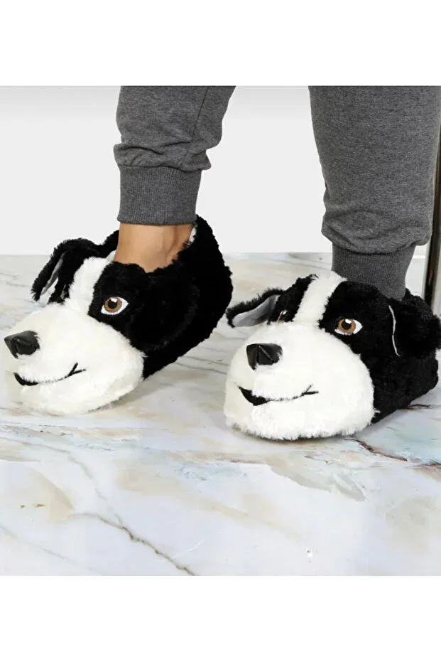 MODA DOG FIGURINE SOFT TEXTURE PLUSH SLIPPERS HOUSE SHOES