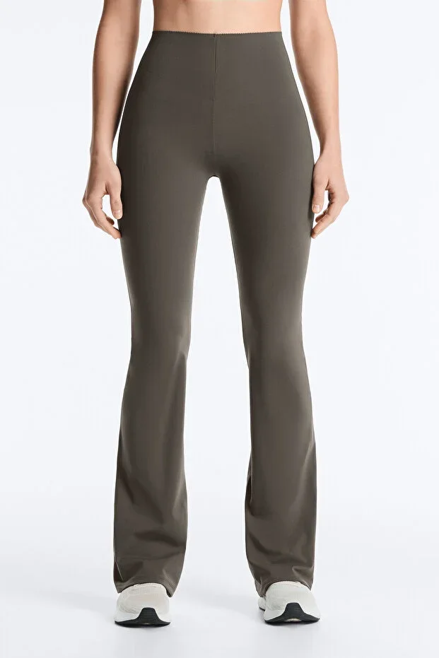 Oysho Compressive raise up high waisted flare trousers