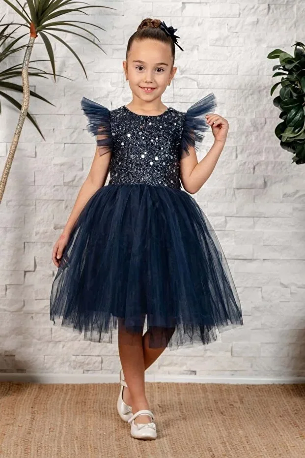 Tüllü Kız Çocuk KPL Dress MNK0526 NAVY BLUE