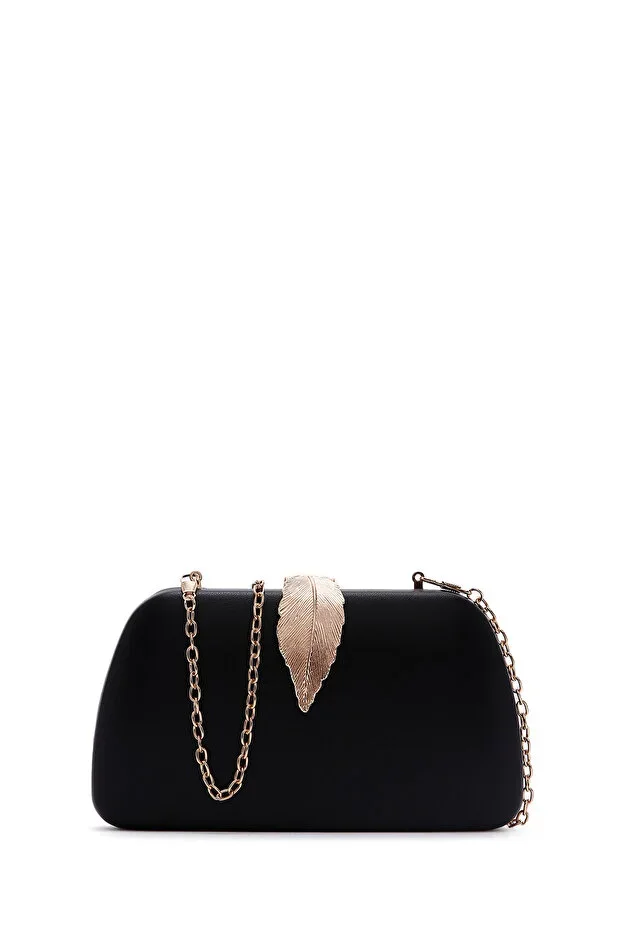 Women's Black Long Chain Strap Evening Mini Wallet Bag 26SBD270418