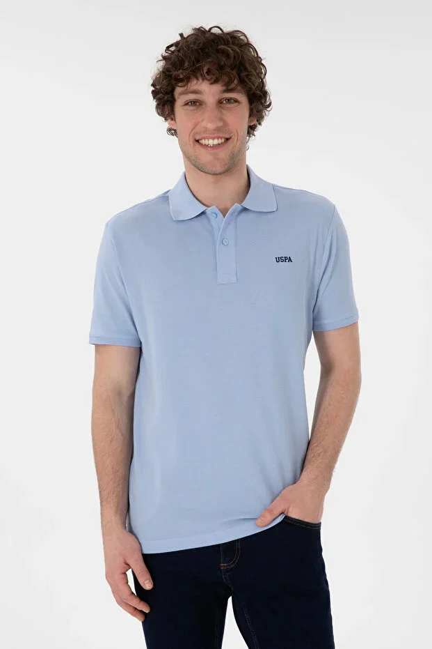 Men's Regular Fit Polo Neck Light Blue Basic T-shirt 50306007-VR003