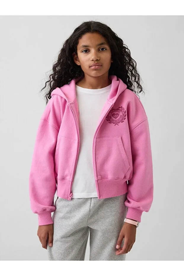 Girl Pink VintageSoft Zippered Sweatshirt