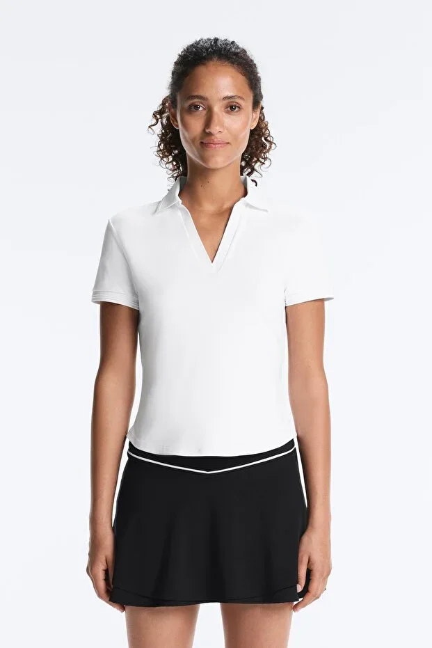 Oysho Comfortlux short-sleeved polo with piping detail
