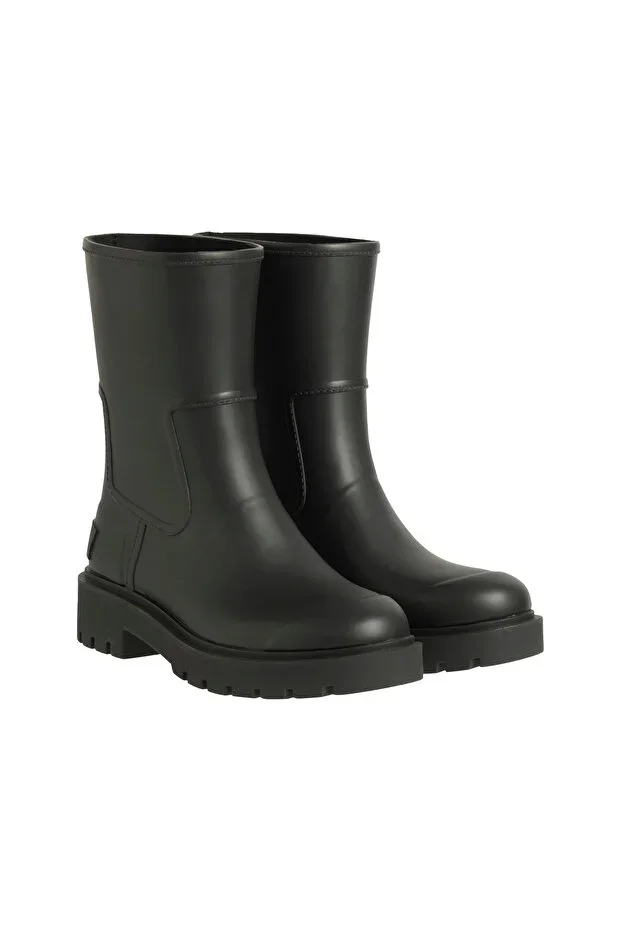 Women's Waterproof Lug Sole Rain Boot - Black