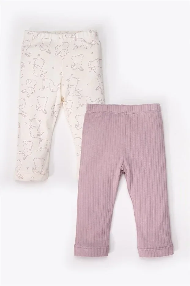 INTERLOCK TIGHTS 2PCS (CUTE BUNNY) PURPLE