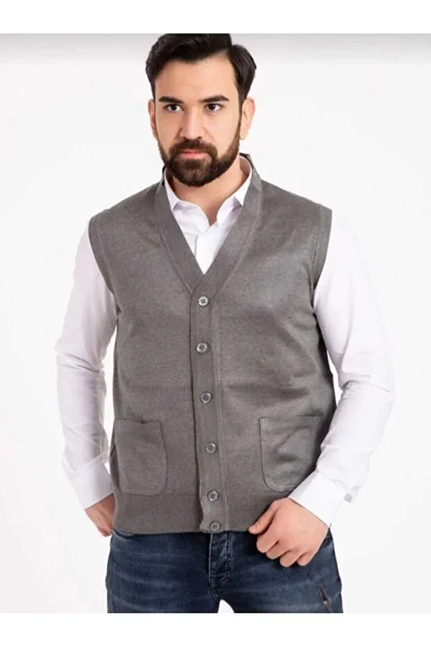 Men's Middle-Aged and Above Fine Wool Knit Vest