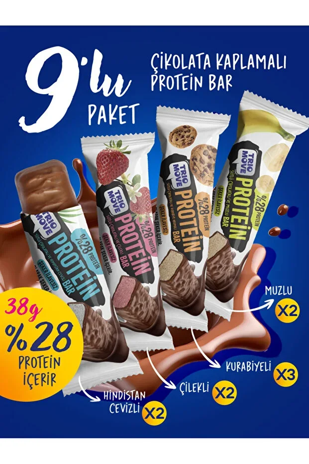 38 gram %28 Protein Protein Bar 9's Introduction Package 38 Gr. X 9 Pieces TrioMove