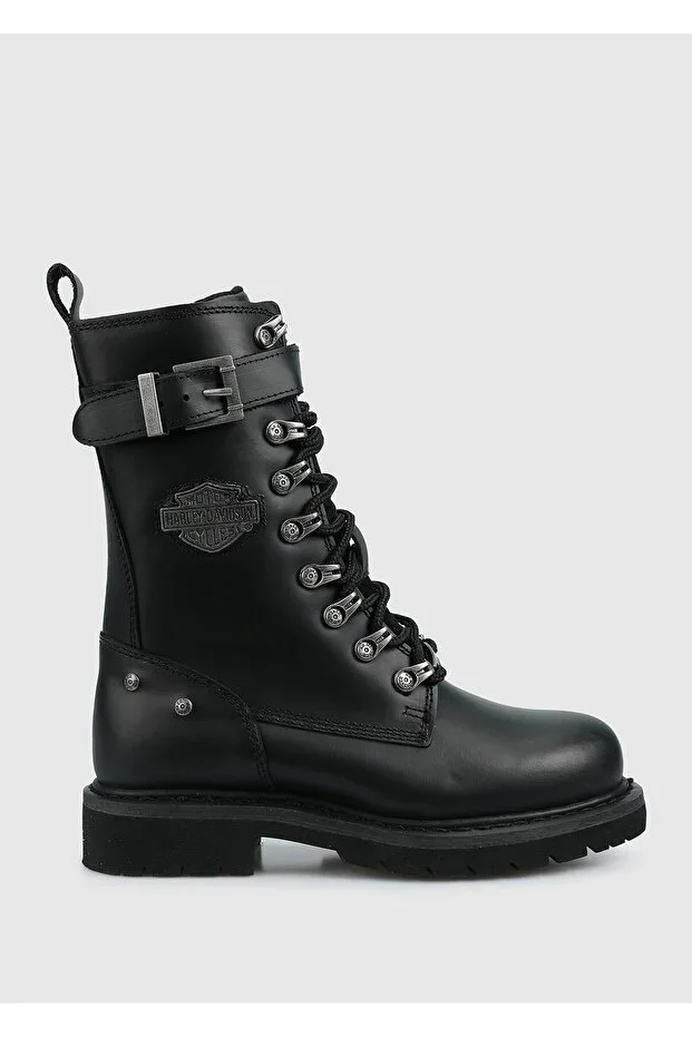 Gladis Women's Black Leather Boots G0385