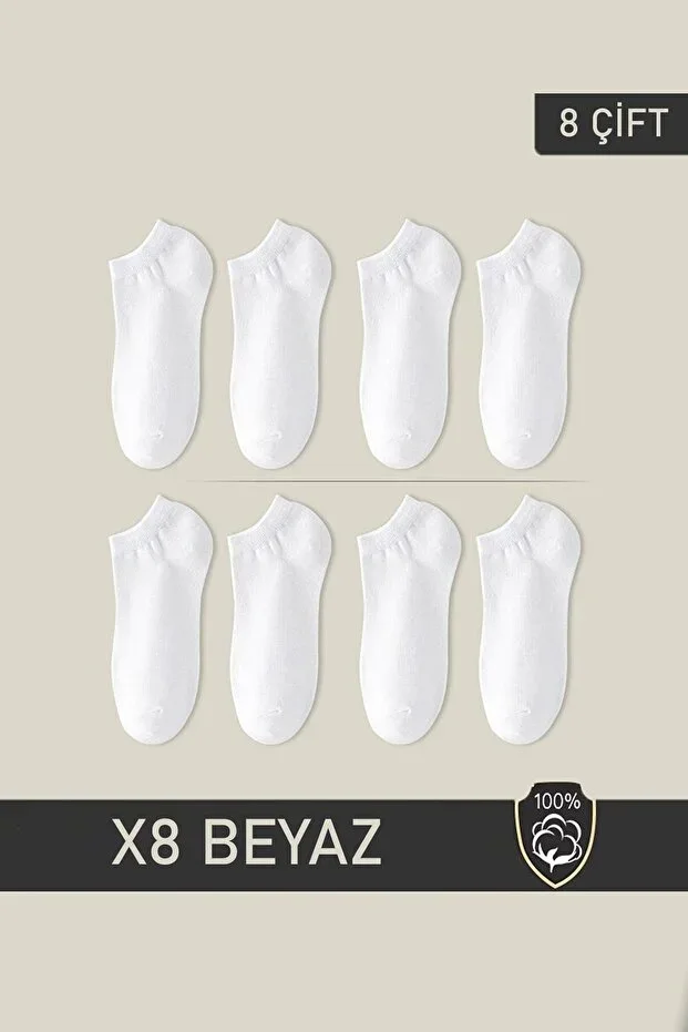 BGK Patik Socks 8 Pairs White (8 PAIRS)