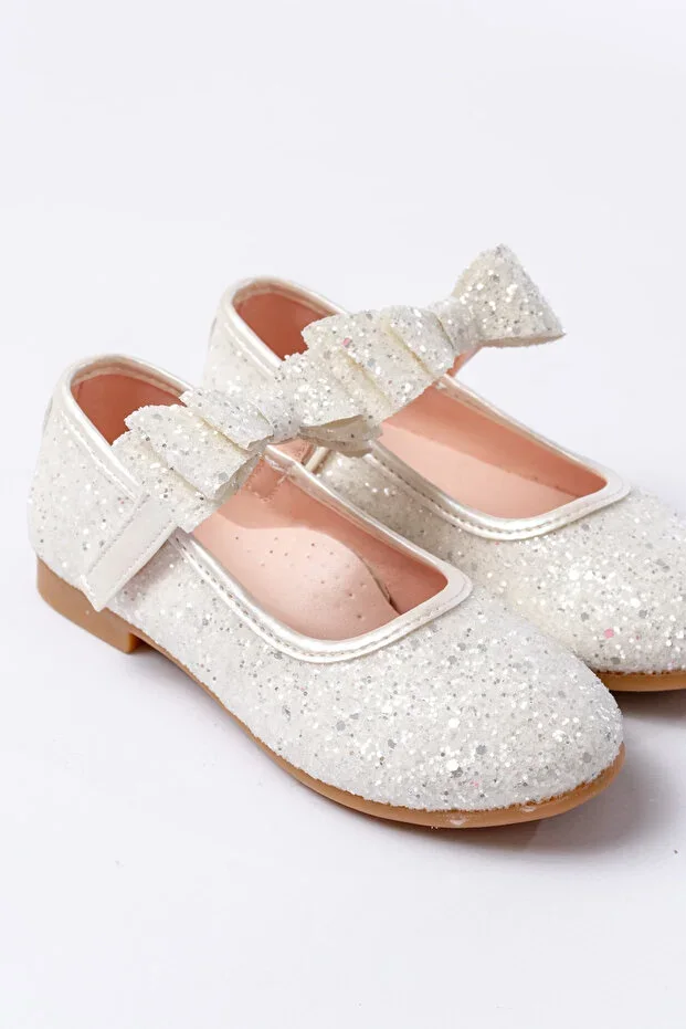 Girl's Glass Break Bow Non-slip Sole Orthopedic Ballet Flats