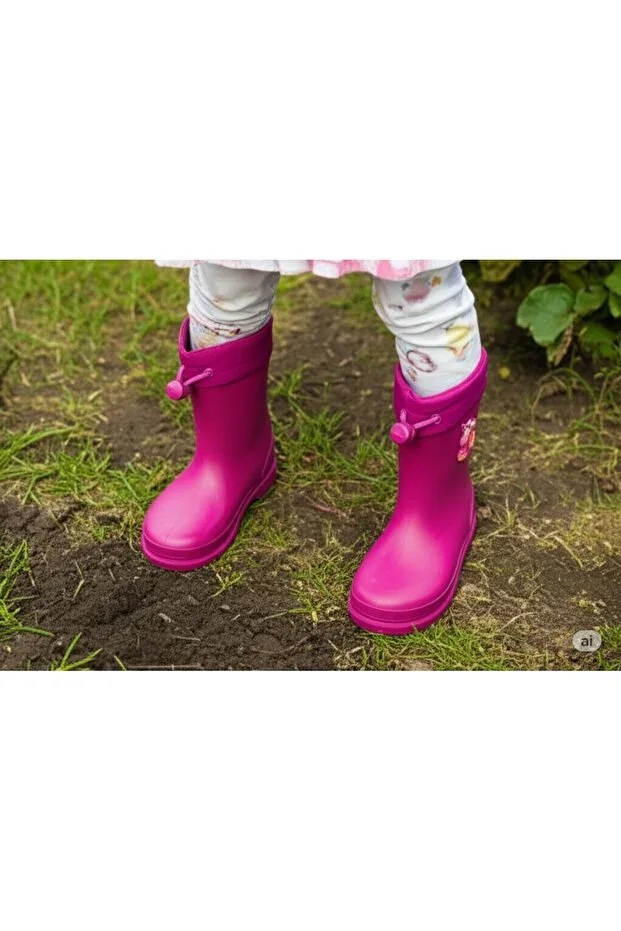 Konçlu Girls' Rain Boots 26-35 Fuchsia