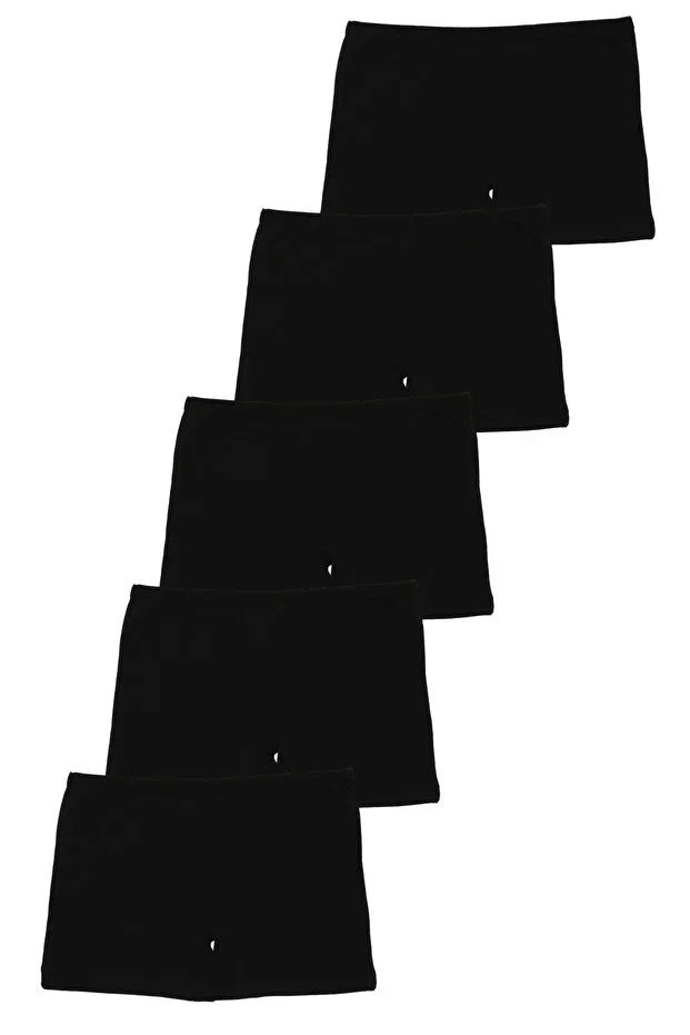 Black Girls' Boxer Tights 5-Pack Cotton Lycra