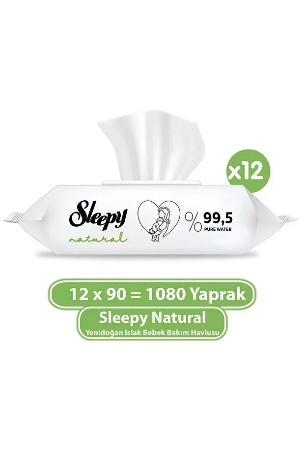 Natural Newborn Wet Baby Care Towel 12x90 (1080 Sheets)