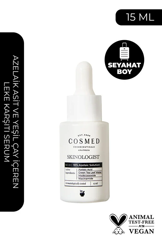 COSMED Skinologist 10% AZELAIC SOLUTION 15ML with Azelaic Acid and Green Tea Against Spots Serum