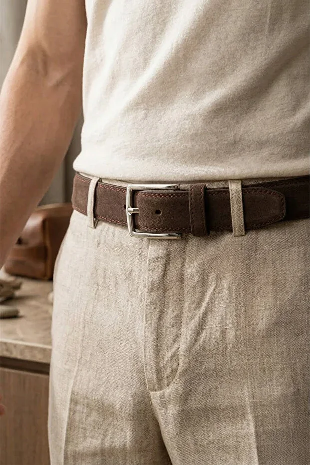 Men's 3.5 cm Classic Brown Belt