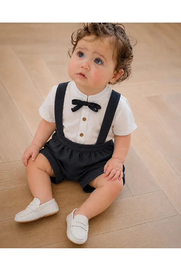 Vern Salopet Bowtie 100% Cotton Muslin Baby / Kids Set