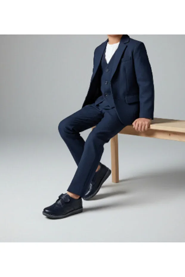 Boys Navy Blue Classic Shoes