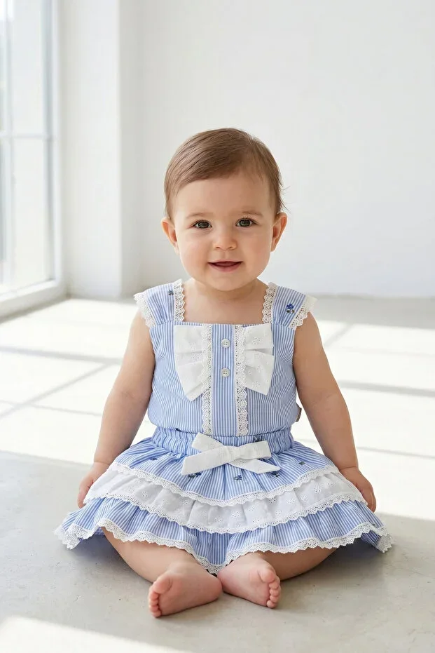 Summer Girls' Blomline Skirted Top & Bottom Set