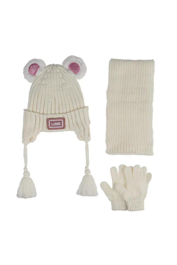 Kitti 1-4 Years Girls Baby & Child Scarf Hat Glove 3-Piece Set with Accessories