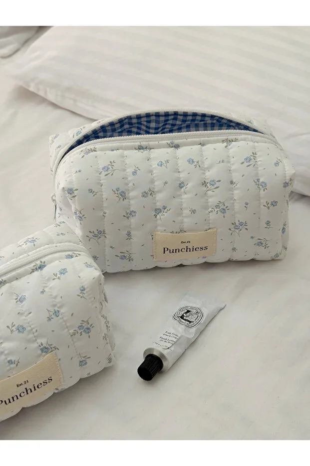Blue Meadow Makeup Bag Large Size