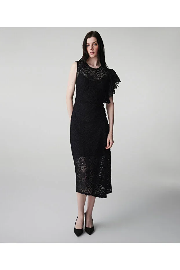 Asymmetric Guipure Dress