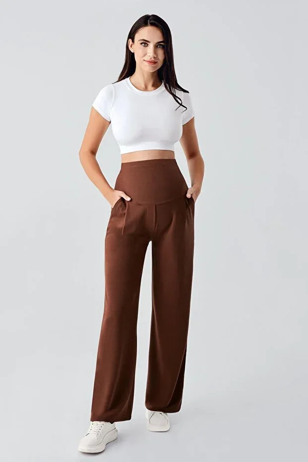 Adjustable High Waist Stretchy Maternity Palazzo Pants PLZ01