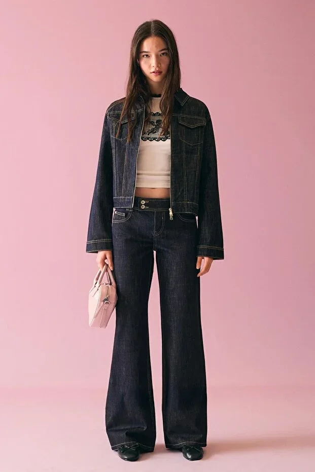 Bershka Printed baggy fit jeans