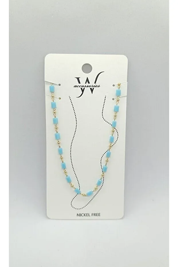 Ocean Beads – Sky Blue Anklet