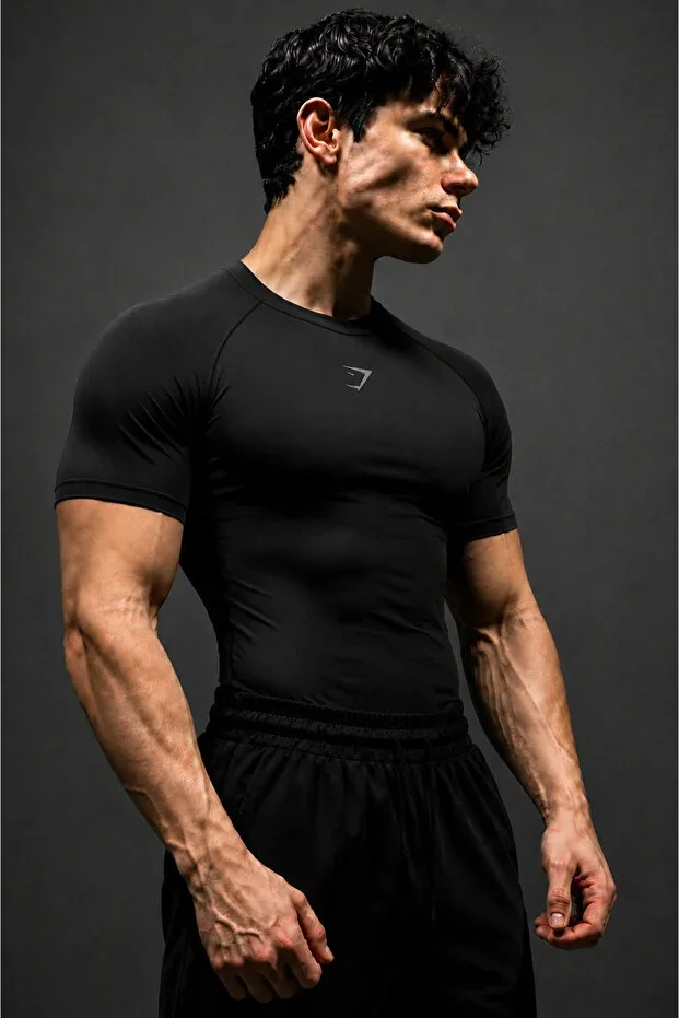 Shark+ Premium Compression Gym T-Shirt - Ultra Flexible, Slim Fit T-Shirt
