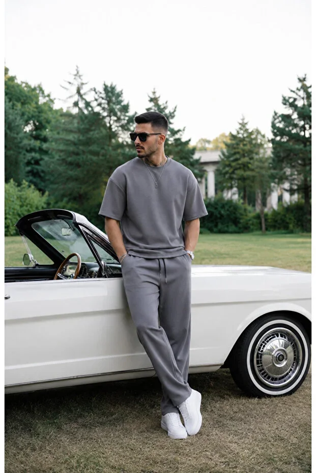 Men's Trend Model Summer Thin Comfortable Tracksuit Set