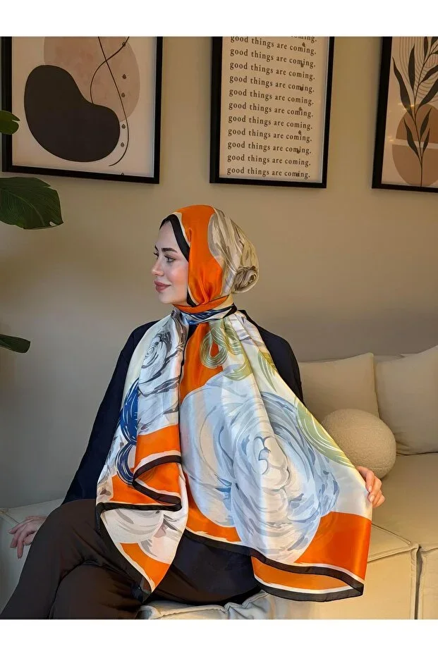 BloomRing Vual Silk Scarf Orange
