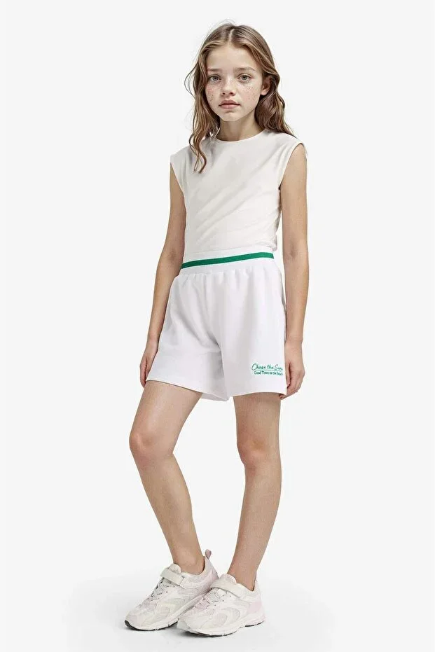 Printed Elastic Waist Shorts for Girls E6588A825SM
