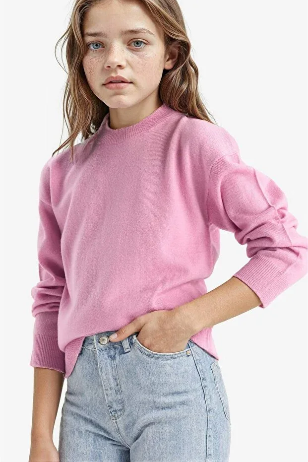Standard Fit Crew Neck Knit Sweater Girls C6902A825AU