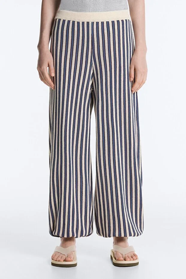 Oysho Striped cotton knit bloomer pants
