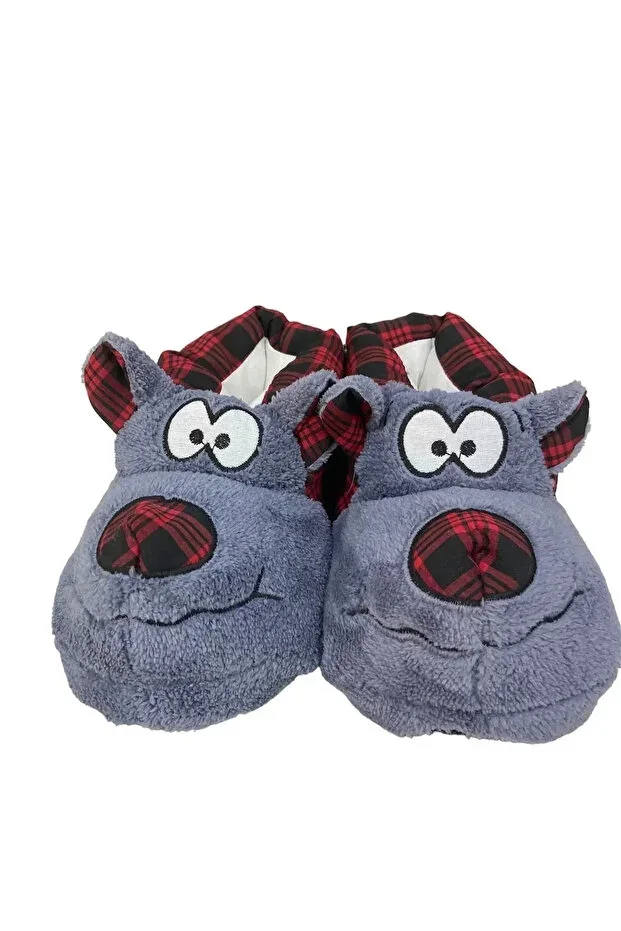 Dark Gray Dog Animal Unisex Slippers