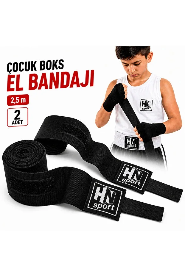 Children's Boxing Bandage 2.5 m X 2 Pcs Black Hand Bandage Kick Boxing Muay Thai Wushu Fitness Crossfit