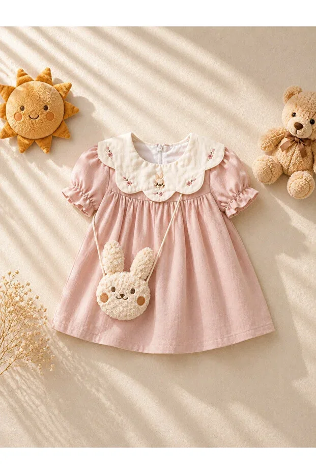 Baby Girl Dress with Bag Embroidered Summer Dress Holiday Birthday Dress 9-12-18-24 Months