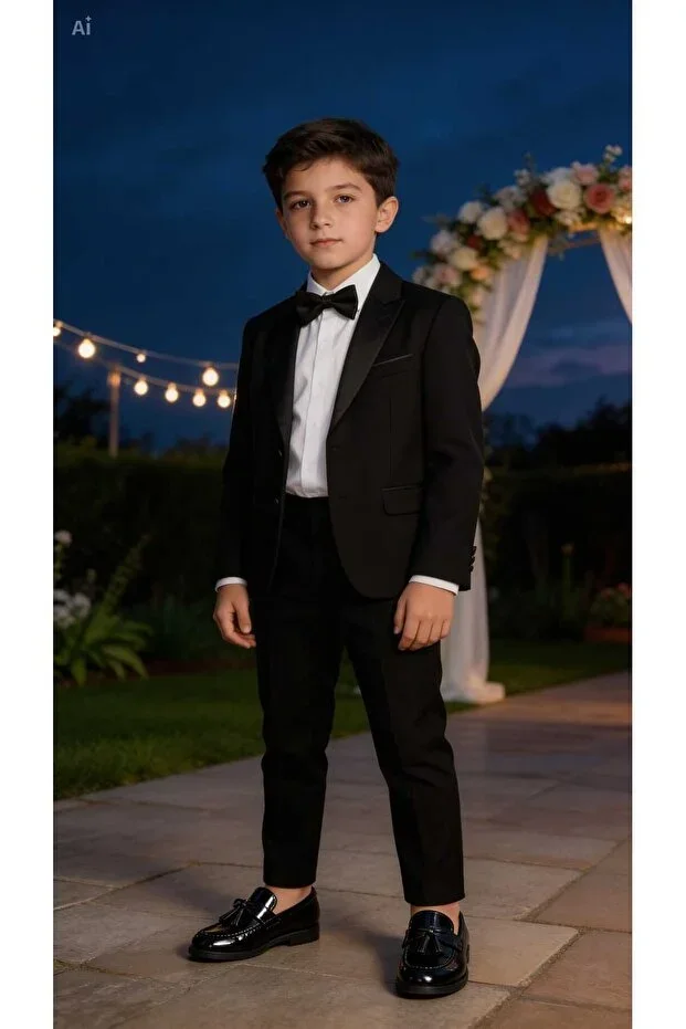 Black Patent Shiny Loafer Tassel (Corcik model) Slip-on Classic Boys Shoes VDZ03018 (Our model is wide fit, we recommend taking 1 size smaller)