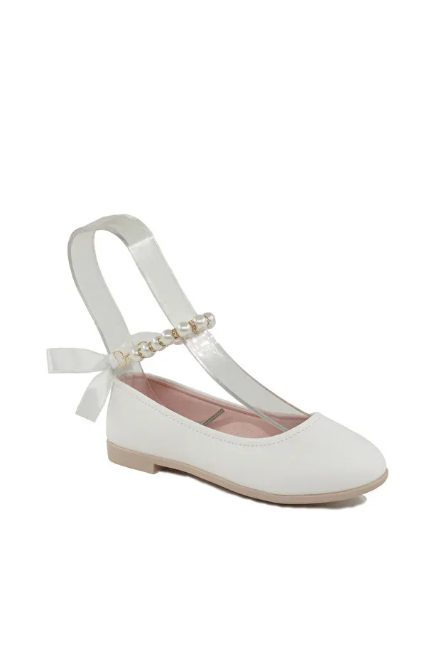 Insole Orthopedic Beaded Bow Detailed Daily Girl Child Ballet Flats