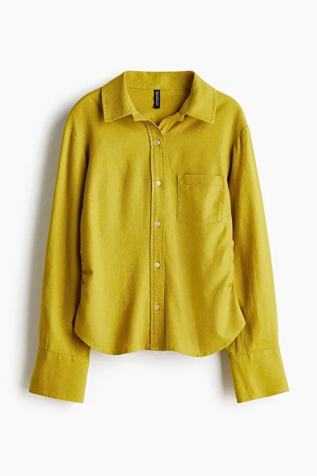 H&M Linen Blend and Gathered Shirt