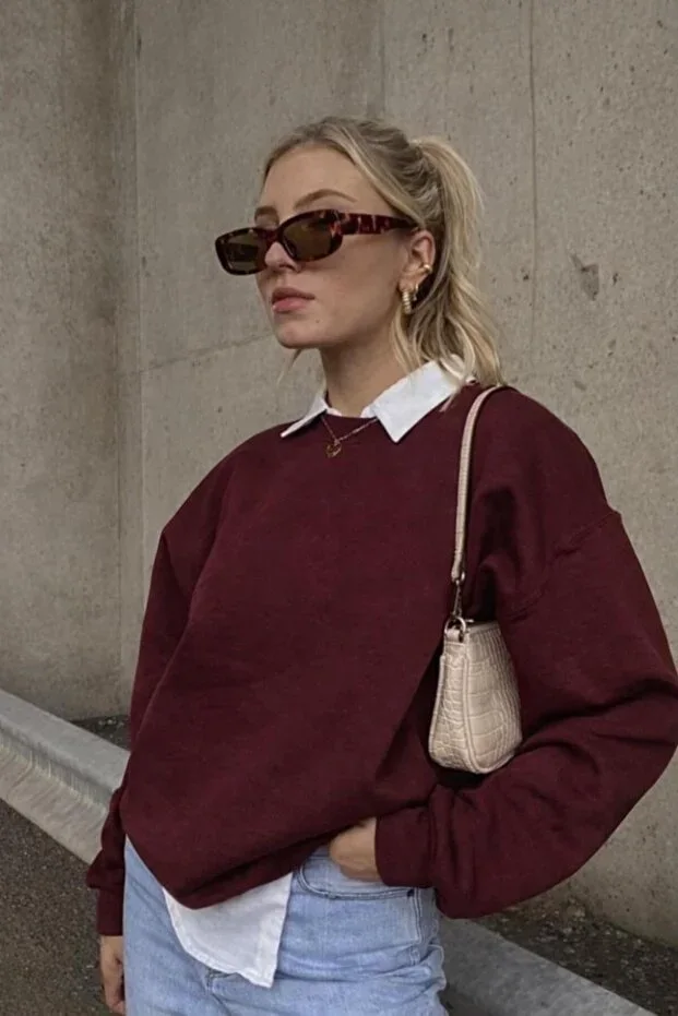 Two-Thread Soft Premium Textured Seasonal Basic Sweatshirt
