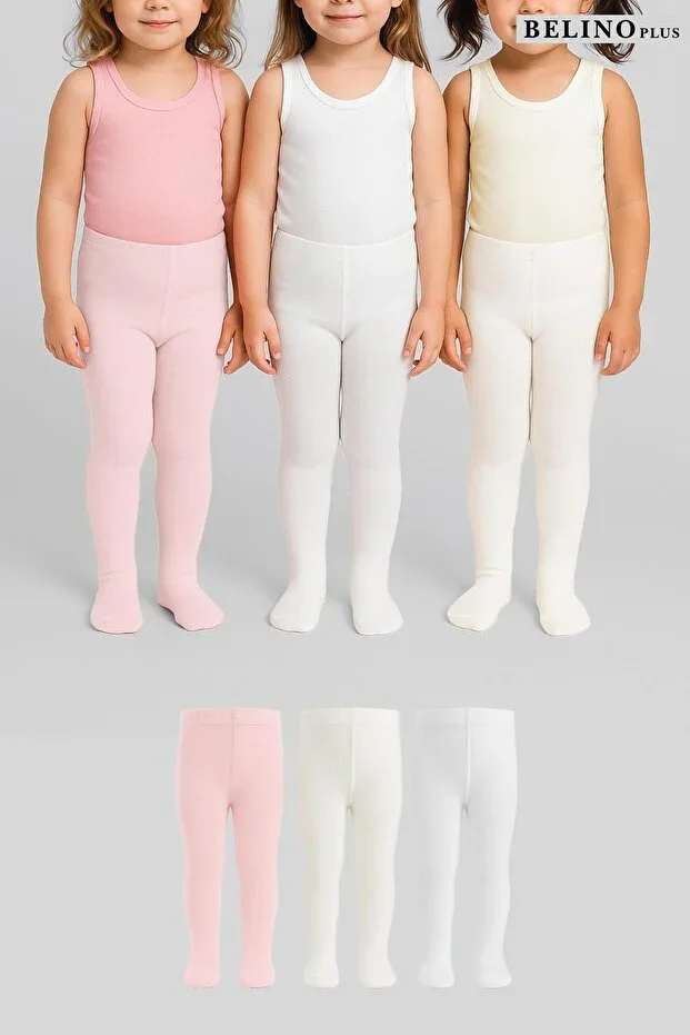 3 Piece Cotton Baby Girl Tights