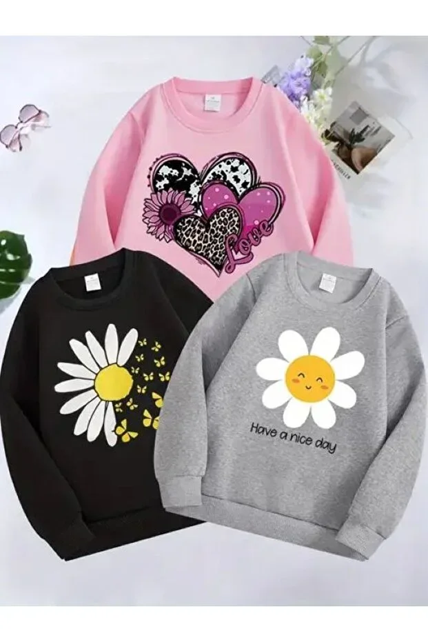 3-Piece Colored New Relaxed Sweatshirt