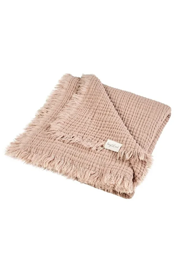 Brighton 100x120cm Organic 4-Layer Light Brown Muslin Blanket