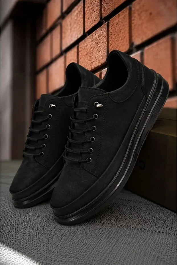 Black Orthopedic Insole Smart Laced Men's Sports Sneaker